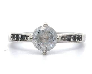 Round Cubic Zirconia Solitaire Rustic & Bright Shine Ring