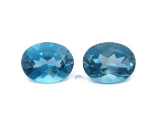 4.50 Carat Matched Pair London Blue Topaz – 9x7mm Ovals