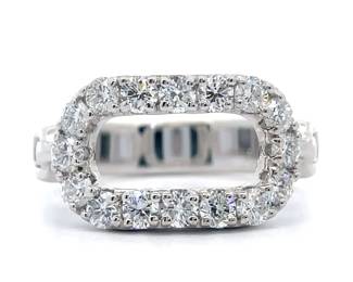 NEW! Contemporary 1.07 Carat Pavé Diamond Paperclip Ring