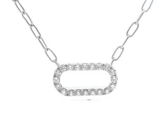 NEW! 1.25 Carat Pavé Diamond Paperclip Chain Necklace