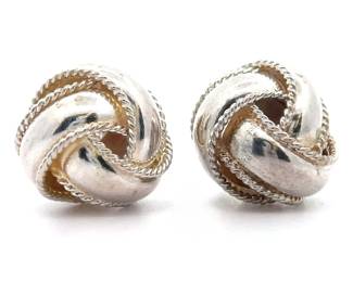 3D Love Knot Milgrain Stud Earrings