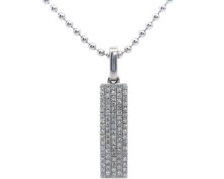 NEW! 0.50 Carat Pavé Diamond Dog Tog Pendant Necklace