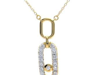 Contemporary Pavé Diamond Paperclip Chain Necklace