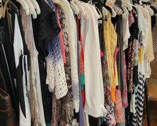 Racks and closets of designer clothing