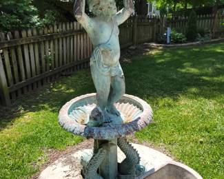 Bronze Puto & fish garden fountain