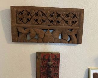 Antique carved wall art