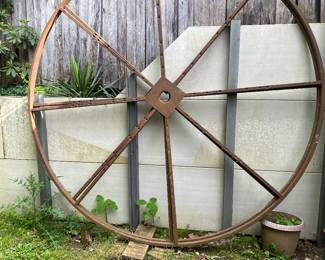 Two metal wheels. Approx 7ft.