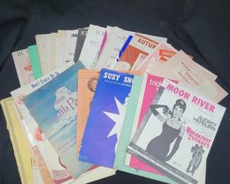 Vintage ephemera music sheets