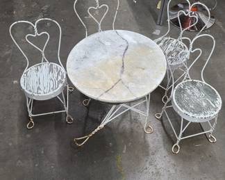 Wrought Iron Kids Ice Cream Parlor Set