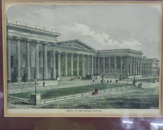 Framed Front of the British museum engraving print