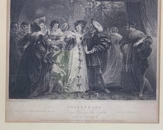 Framed Shakespeare King Henry the 8th engraving