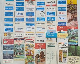 Assorted roadmaps and destination maps gas
