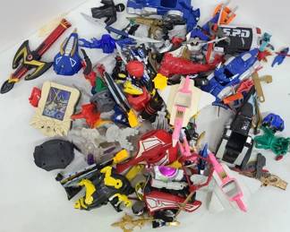 Assorted Power Rangers Toys Parts and Pieces