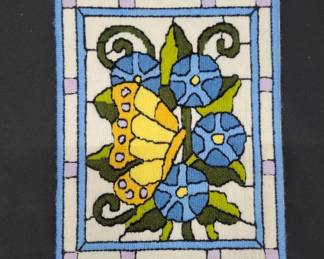 Latch hook stained glass pattern completed