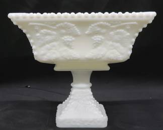 Westmoreland footed pedestal milk glass bowl large