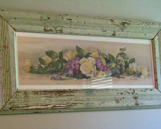 White Wash Framed Flowers