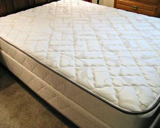 Pier 1 Shanghai Dark Wood Queen Bed with Mattress Excellent New Condition