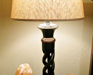 Pair of Turned Wood Lamps