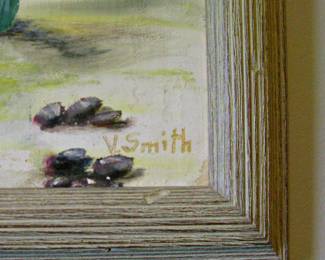 Southwest Cactus Scene Signed Painting