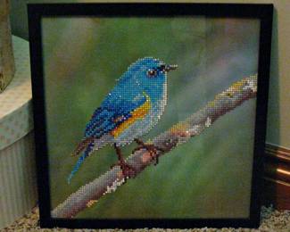 Framed Sparkle Needlepoint like Blue Bird