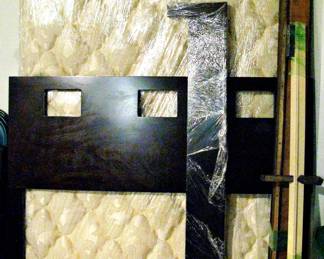 Queen Bed Complete with a very Nice Clean Mattress Wrapped in Plastic