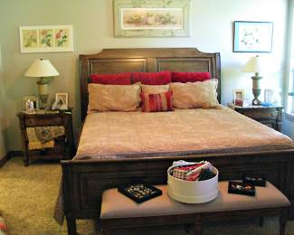 Classic King Sleigh Bed with very Nice Pillow Top Mattress
