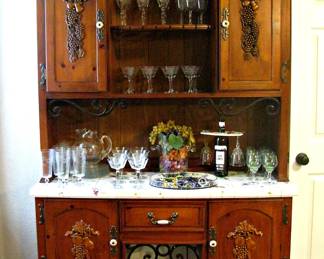 Antique Carved Cabinet Hutch