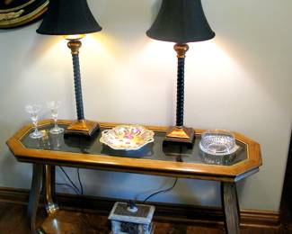 Glass Top Mid Century Sofa Table