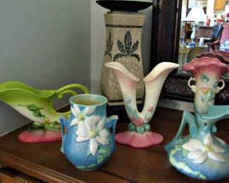 Hull and Roseville Pottery Vases