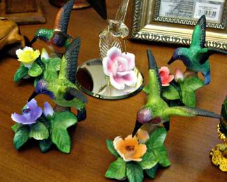 Vintage RUSS Porcelain Hummingbirds