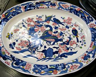 Vintage Japanese Imari Pattern Bird Platter