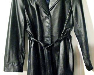 Ladies Black Leather Coat