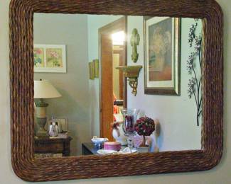 Rectangle Rattan Mirror