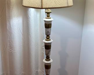 Barss and marble floor lamp