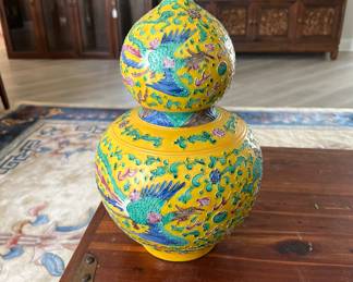 Yellow glazed vase