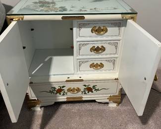 Opened bedside table