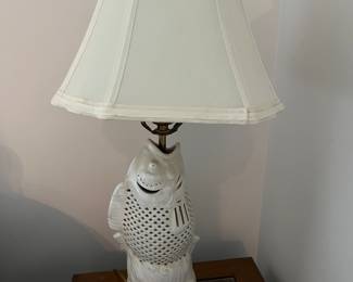Blanc de Chine Lamp with fish design