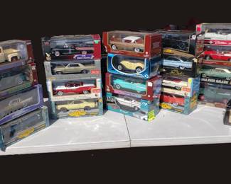 Vintage Classic car models. 1/18th scale. NLA, new unopened boxes.