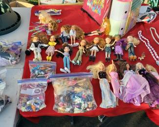 Vintage Bratz Dolls and accessories, costume jewelry