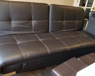 Faux Leather futon with electrical and USB outlets