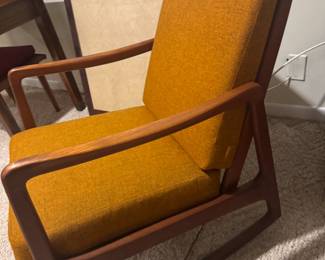 Danish Mid-Century Rocking Chair by Ole Wanscher For France & Son 1960's