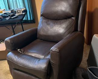 Leather swivel recliner
