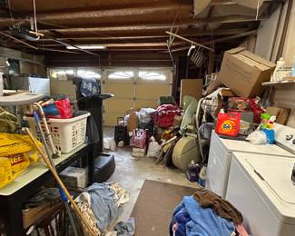 Packed garage.