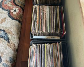 Over 200 vinyl records.