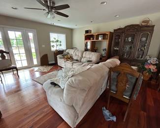 The family room before and after Heritage staging.