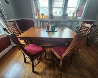 Mission style dining table
