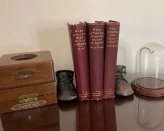 WoodAllen Victorian Era Etiquette Books, Brass Casted Shoes, Watch Stand More