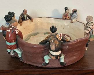 Japanese Sumida Gawa Pottery Bowl
