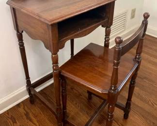 Vintage Telephone Table Childs Desk Chair