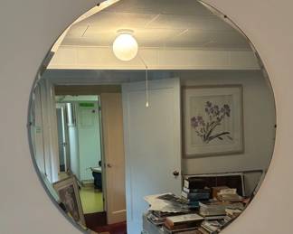 Round Beveled Wall Mirror